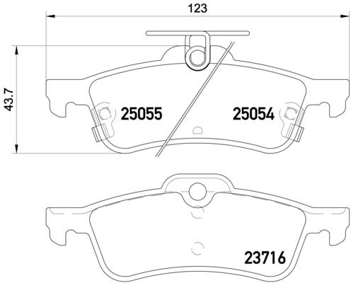 Комплект тормозных колодок, дисковый тормоз BREMBO P28070