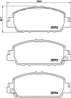 Комплект тормозных колодок, дисковый тормоз BREMBO P28077