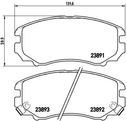 Комплект тормозных колодок, дисковый тормоз BREMBO P30018