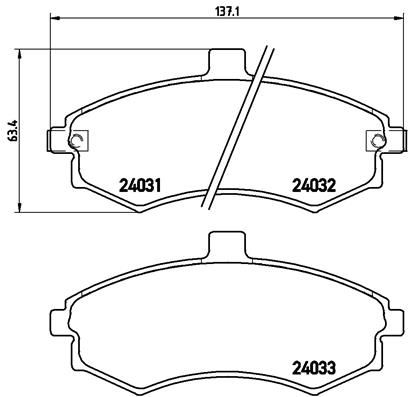 Комплект тормозных колодок, дисковый тормоз BREMBO P30020