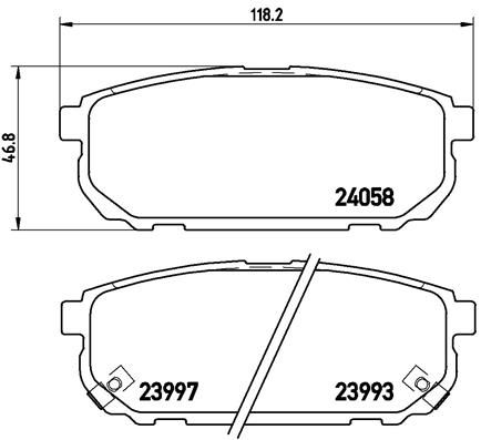Комплект тормозных колодок, дисковый тормоз BREMBO P30023