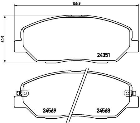 Комплект тормозных колодок, дисковый тормоз BREMBO P30036