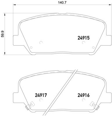 Комплект тормозных колодок, дисковый тормоз BREMBO P30065