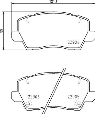 Комплект тормозных колодок, дисковый тормоз BREMBO P30114