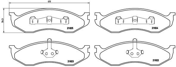 Комплект тормозных колодок, дисковый тормоз BREMBO P37004