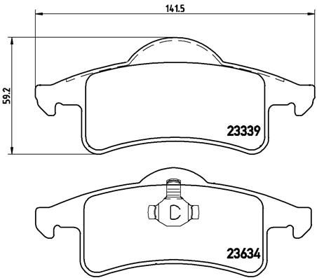 Комплект тормозных колодок, дисковый тормоз BREMBO P37006