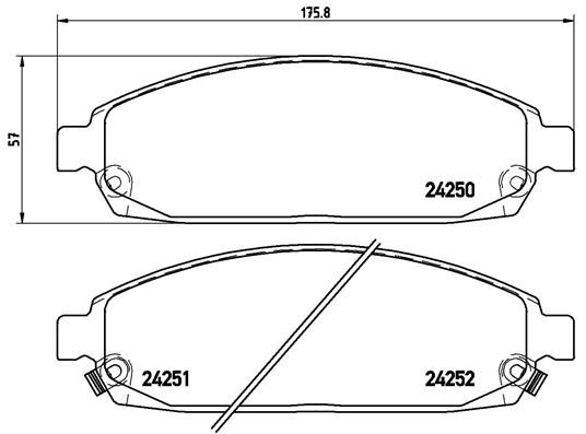 Комплект тормозных колодок, дисковый тормоз BREMBO P37010