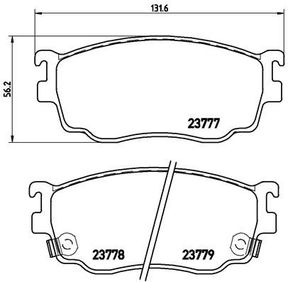 Комплект тормозных колодок, дисковый тормоз BREMBO P49026