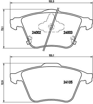Комплект тормозных колодок, дисковый тормоз BREMBO P49038