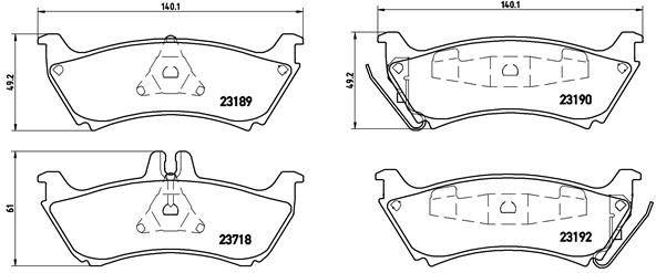 Комплект тормозных колодок, дисковый тормоз BREMBO P50044