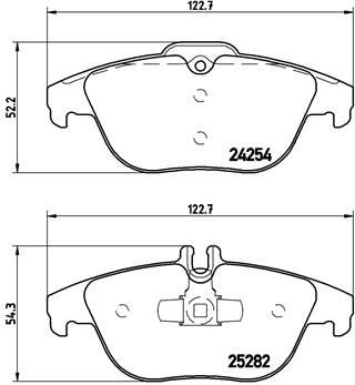 Комплект тормозных колодок, дисковый тормоз BREMBO P50104