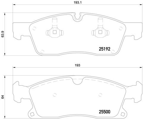 Комплект тормозных колодок, дисковый тормоз BREMBO P50109