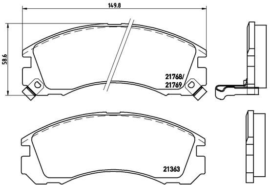 Комплект тормозных колодок, дисковый тормоз BREMBO P54017