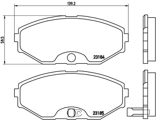 Комплект тормозных колодок, дисковый тормоз BREMBO P56045