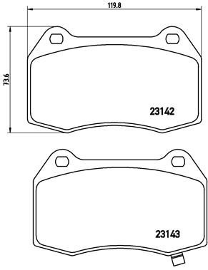 Комплект тормозных колодок, дисковый тормоз BREMBO P56047