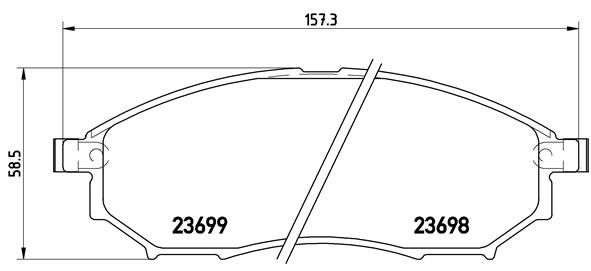 Комплект тормозных колодок, дисковый тормоз BREMBO P56058