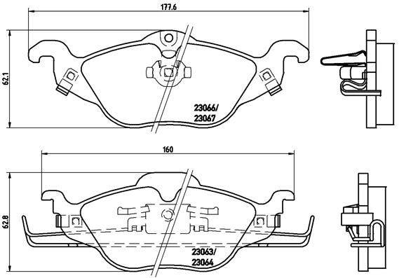 Комплект тормозных колодок, дисковый тормоз BREMBO P59030