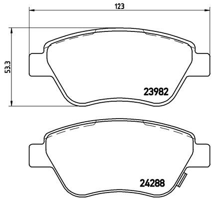 Комплект тормозных колодок, дисковый тормоз BREMBO P59051