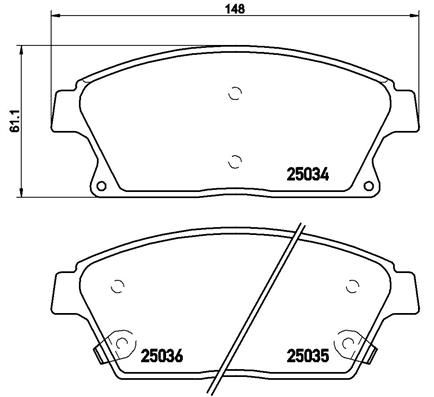 Комплект тормозных колодок, дисковый тормоз BREMBO P59077