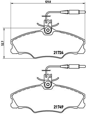 Комплект тормозных колодок, дисковый тормоз BREMBO P61056