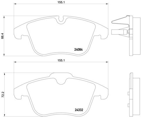 Комплект тормозных колодок, дисковый тормоз BREMBO P61106