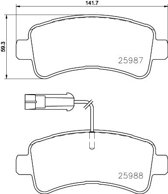 Комплект тормозных колодок, дисковый тормоз BREMBO P61130