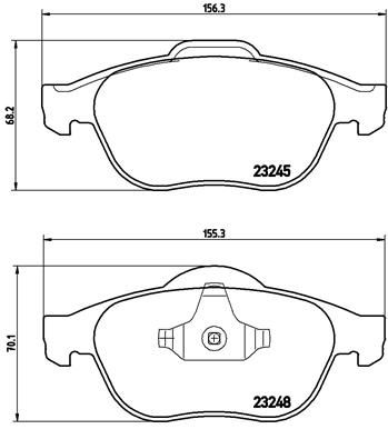 Комплект тормозных колодок, дисковый тормоз BREMBO P68032