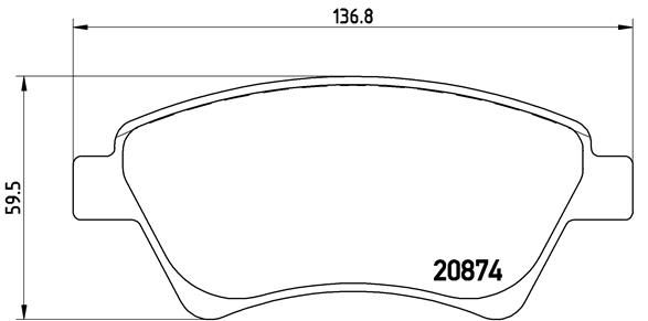 Комплект тормозных колодок, дисковый тормоз BREMBO P68034