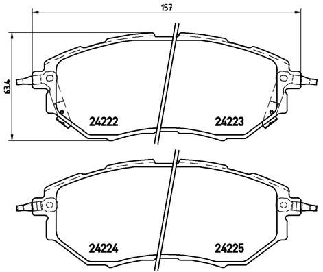 Комплект тормозных колодок, дисковый тормоз BREMBO P78017