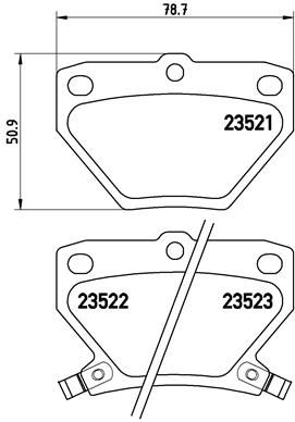 Комплект тормозных колодок, дисковый тормоз BREMBO P83052