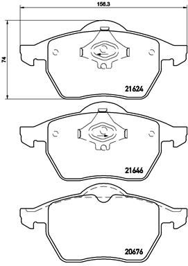Комплект тормозных колодок, дисковый тормоз BREMBO P85036