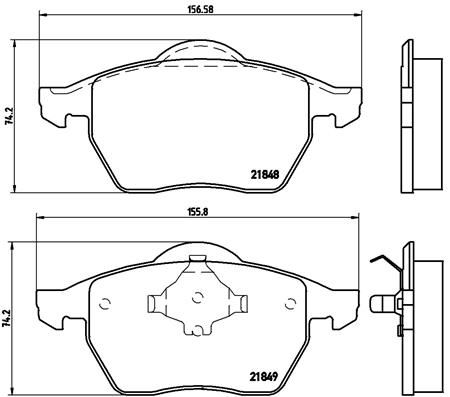Комплект тормозных колодок, дисковый тормоз BREMBO P85039