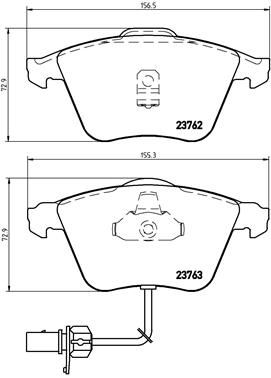Комплект тормозных колодок, дисковый тормоз BREMBO P85056