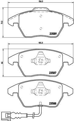 Комплект тормозных колодок, дисковый тормоз BREMBO P85075