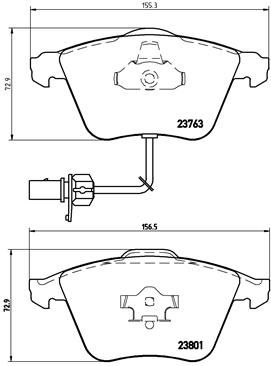 Комплект тормозных колодок, дисковый тормоз BREMBO P85084