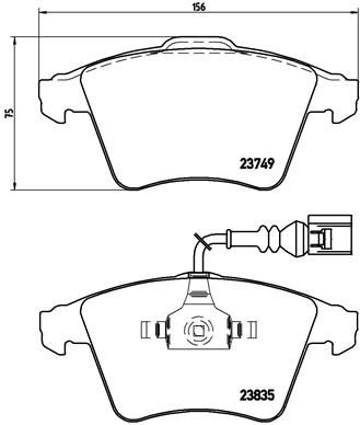 Комплект тормозных колодок, дисковый тормоз BREMBO P85090