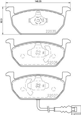 Комплект тормозных колодок, дисковый тормоз BREMBO P85137