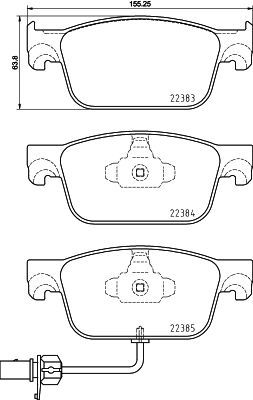 Комплект тормозных колодок, дисковый тормоз BREMBO P85153