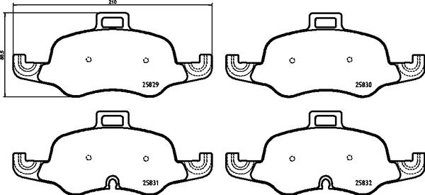 Комплект тормозных колодок, дисковый тормоз BREMBO P85160
