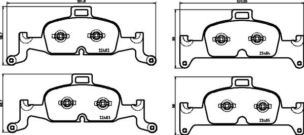 Комплект тормозных колодок, дисковый тормоз BREMBO P85164