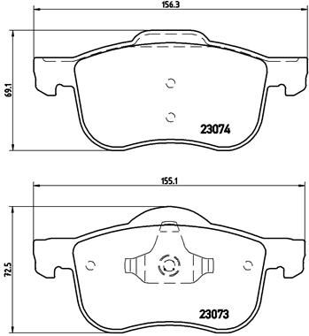 Комплект тормозных колодок, дисковый тормоз BREMBO P86016