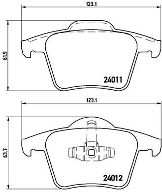 Комплект тормозных колодок, дисковый тормоз BREMBO P86019