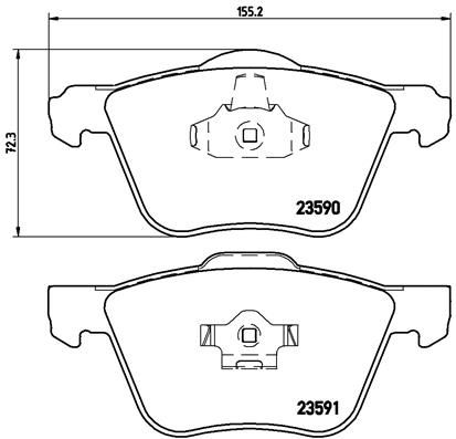Комплект тормозных колодок, дисковый тормоз BREMBO P86022