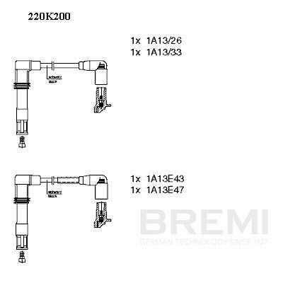 Комплект проводов зажигания BREMI 220K200
