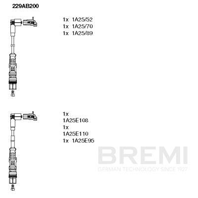 Комплект проводов зажигания BREMI 229AB200
