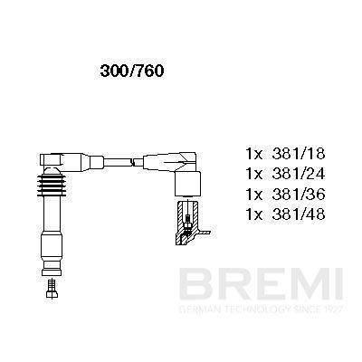 Комплект проводов зажигания BREMI 300760