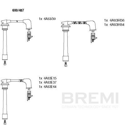 Комплект проводов зажигания BREMI 600487