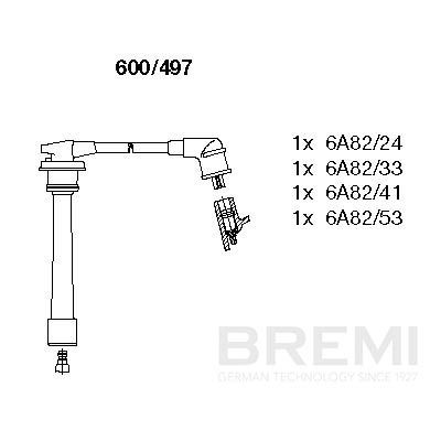 Комплект проводов зажигания BREMI 600497