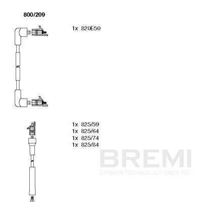 Комплект проводов зажигания BREMI 800209
