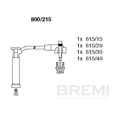 Комплект проводов зажигания BREMI 800215